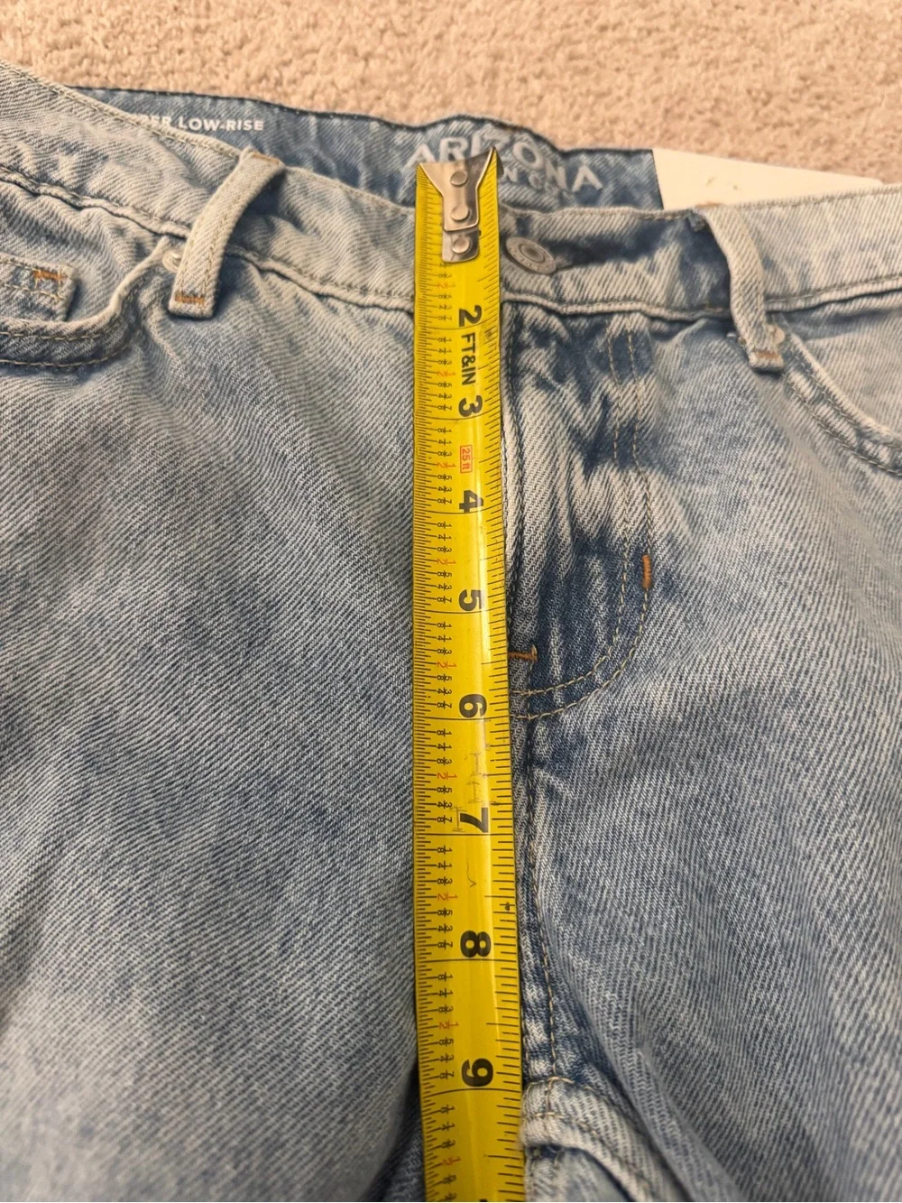 Arizona Jean Co Baggy Super Low Rise Wide Leg Jeans Blue Size 4 NWT